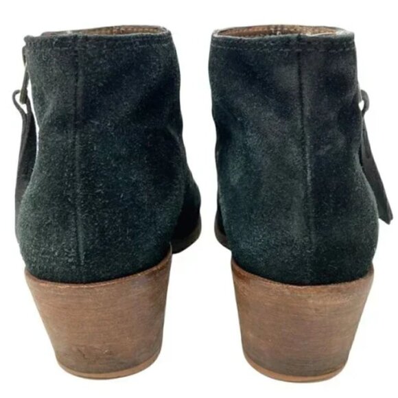 Madewell Janice Black Suede Distressed Toe Ankle Booties - Size 9 - Picture 6 of 9